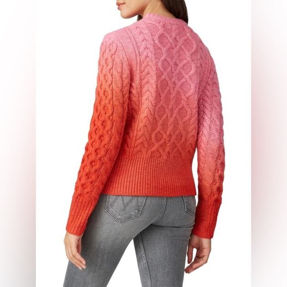PLY-KNITS Merino Wool Ombre Sweater Pink/Orange XL* - Picture 3 of 5
